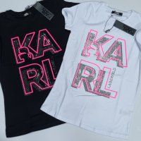 Последни бройки! Karl Lagerfeld дамска тениска реплика, снимка 1 - Тениски - 35950446