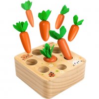 Дървен сортер с моркови, снимка 4 - Образователни игри - 35915704