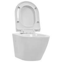 Окачена тоалетна чиния без ръб, керамична - безплатна д-ка, снимка 2 - Други стоки за дома - 36503212