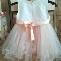 Официална бяла рокля и цвят праскова, снимка 6 - Бебешки рокли - 40596385