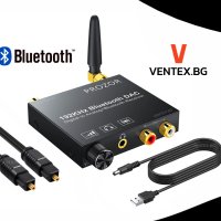 DAC 192kHz Bluetooth цифров към аналогов конвертор, RCA + Гаранция Гаранция, снимка 1 - Декове - 38346886