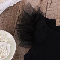 Бебешко памучно боди със сатенена панделка Малка черна рокля, снимка 6 - Бодита за бебе - 40863201