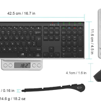 Arteck Универсална комбинация Bluetooth клавиатура и мишка с акумулаторни батерии, снимка 5 - Клавиатури и мишки - 44559725