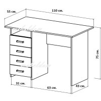 Бюро с 4 чекмеджета(код-1178), снимка 6 - Бюра - 40935700