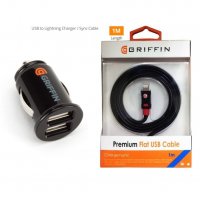 2В1 АДАПТЕР ЗА ЗАПАЛКА С 2БР USB + КАБЕЛ "GRIFFIN" -  код Griffin-1, снимка 1 - Аксесоари и консумативи - 34012604