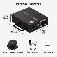 Нов HDMI удължител до 60м през Cat6/Cat7 Ethernet кабели Full HD 1080P 3D, снимка 7 - Друга електроника - 42461214
