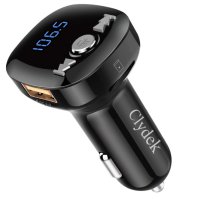 Bluetooth FM адаптер за кола Clydek V5.0/Hand-Free разговори/двойно USB/QC3.0 бързо зареждане/TF, снимка 1 - Аксесоари и консумативи - 44252191