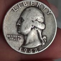 1/4 долар 1948г сребро

, снимка 4 - Нумизматика и бонистика - 41737239
