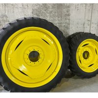 4 бр. Гуми с джанти за редови обработки за John Deere 6-та серия (N01033), снимка 1 - Селскостопанска техника - 44417188