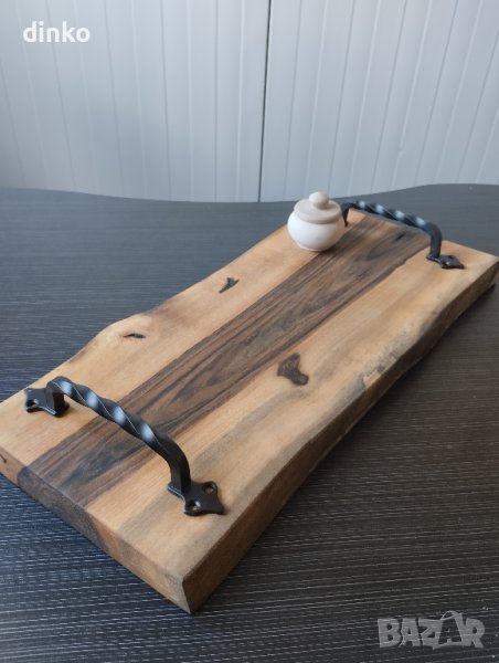Подноси за мезета с дръжки от ковано желязо, снимка 1