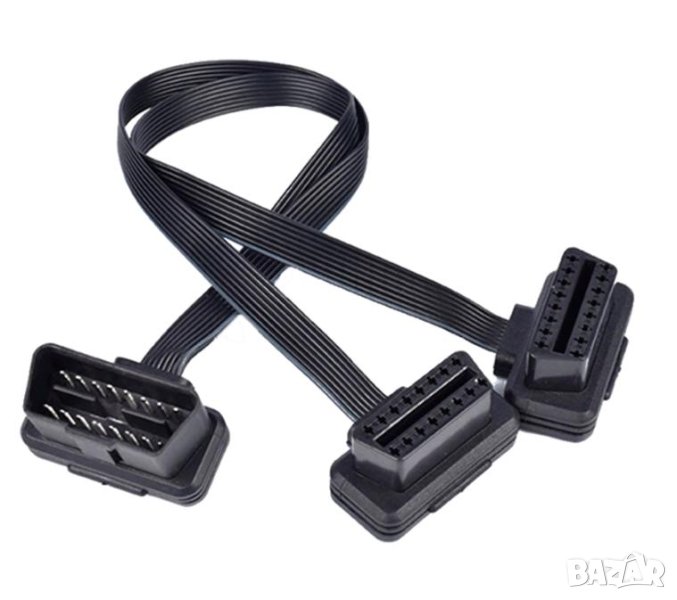 OBDII Y Сплитер OBD2 16PIN-а OBD Разклонител от Мъжко J-1962 към 2х Женски J-1962 ELM327 OBD Сплитер, снимка 1
