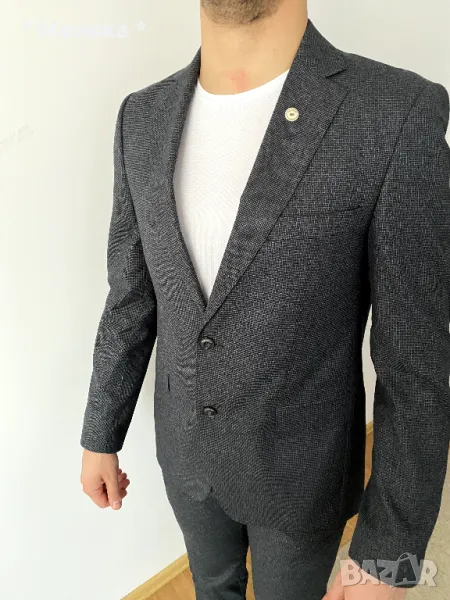 Сив официален костюм Teodor (Slim Fit) – отлично състояние, снимка 1