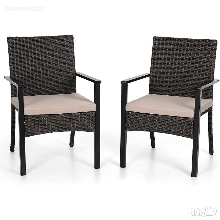 ПРОМОЦИЯ Градински столове с ергономичен дизайн, к-кт от 2 бр. - PHIVILLA PV-099, снимка 1