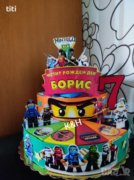 Картонена торта Нинджаго, снимка 1