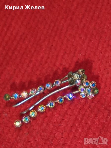 СТАРИ НЕЖНИ СРЕБЪРНИ РЕТРО ОБЕЦИ ВИСОКА ПРОБА СРЕБРО 28767, снимка 1