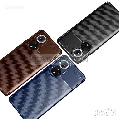 Huawei nova 9 Противоударен Силиконов Гръб Със Защита За Камерата -  Карбон, снимка 1