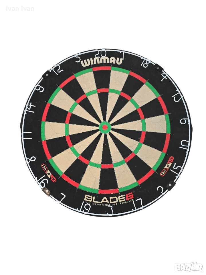 дъска за дартс winmau blade 6+дартс стрелички+калъф+поставка за дъската с лесно монтиране , снимка 1