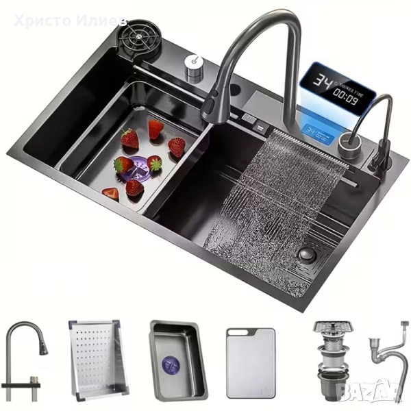 Мивка Голяма Кухненска Луксозна Мултифункционална 75см х 45см, снимка 1