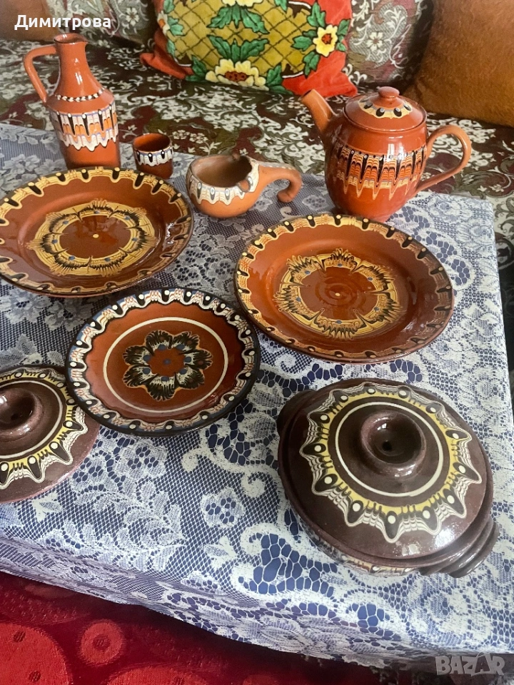 Керамични съдове - гърненца, захарнички, делвичка, съд за подправки, снимка 1