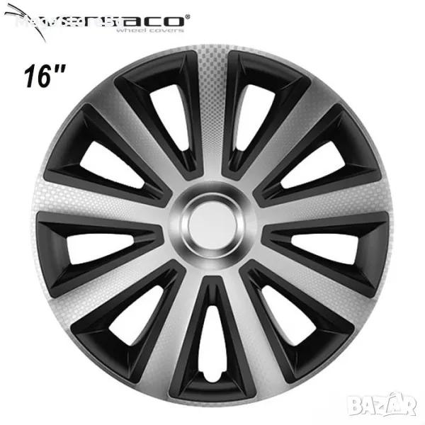 Тасове за джанти 16'' Versaco Carbon Aviator - Silver  Black, снимка 1