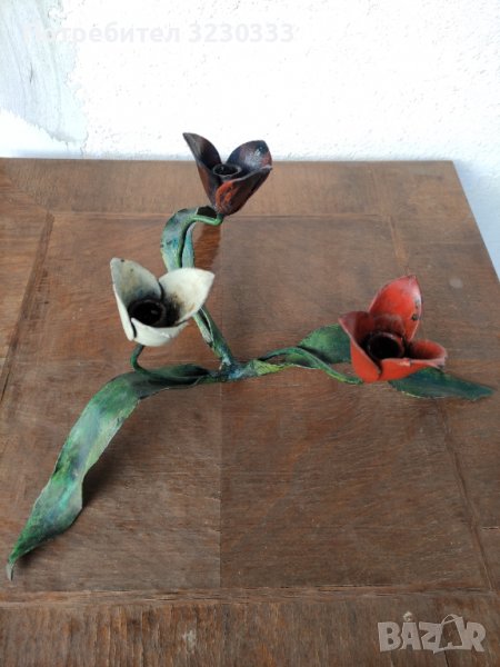 Свещник метален от соца, снимка 1