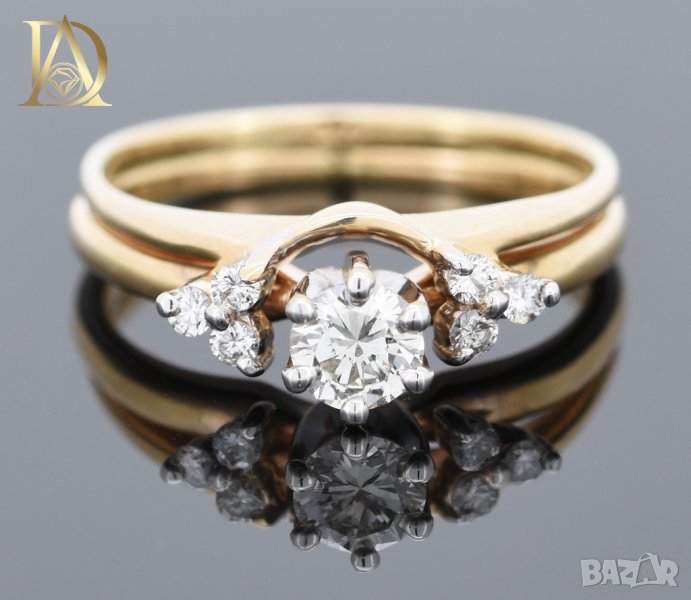 Нов Златен Пръстен с 0.44кт Естествени Брилянти , снимка 1