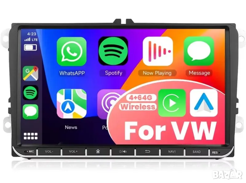 Мултимедия, VW, плеър, двоен дин, за volkswagen, навигация, golf, passat, touran, Seat, Skoda, Голф, снимка 1