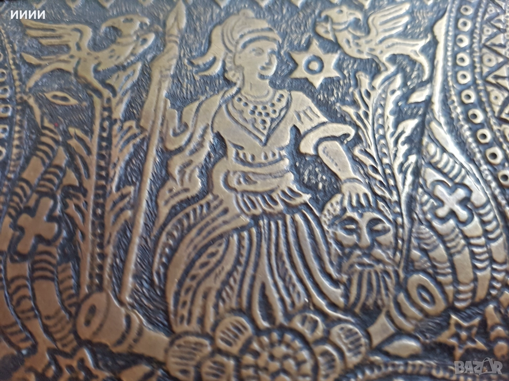 Фишекчийница Фишеклък барутница със сцена, снимка 1