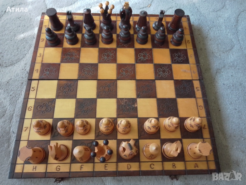 шах дървен гравиран 41/41 см, снимка 1