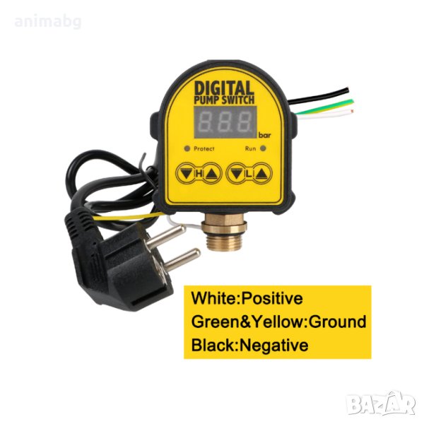 Електронен пресостат за свързване към хидрофорен съд 0-10 бара 1/2'', 220V, снимка 1