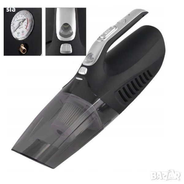 Прахосмукачка с компресор, 12V + Фенер, 100W, 12V, 4 бара, снимка 1
