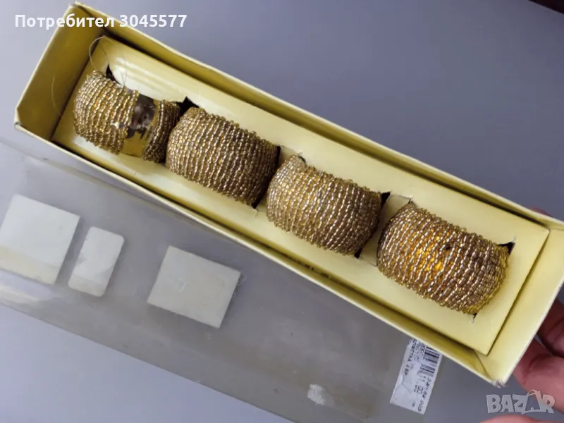 Пръстен с мъниста за салфетки 4 броя, снимка 1