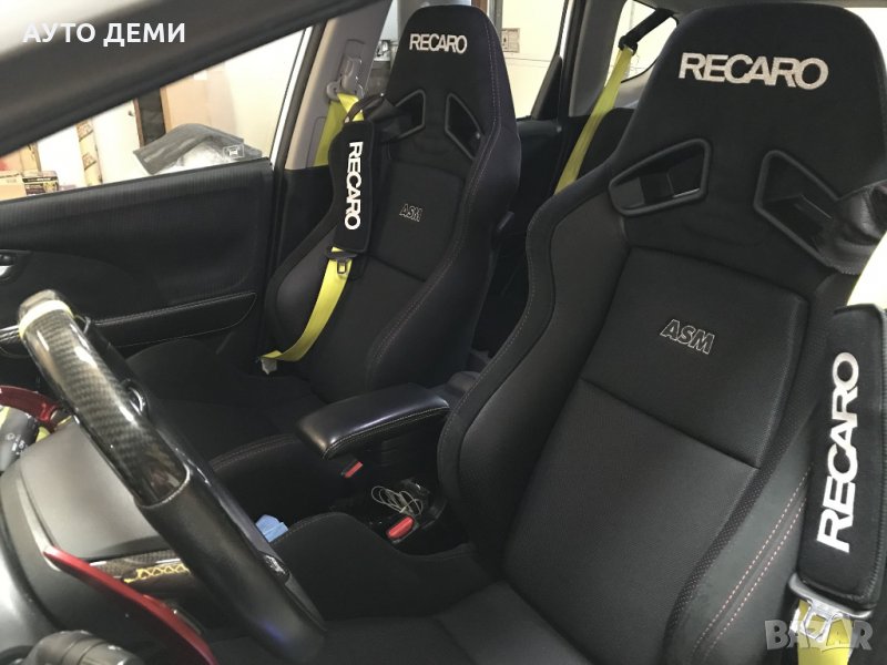 ТОП цена 2 броя-26 лв черен карбон кожа протектор калъфи за колан РЕКАРО RECARO за кола автомобил , снимка 1
