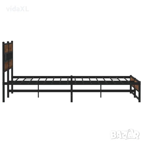 vidaXL Метална рамка за легло, без матрак, кафяв дъб, 180x200 см, снимка 5 - Спални и легла - 56147043