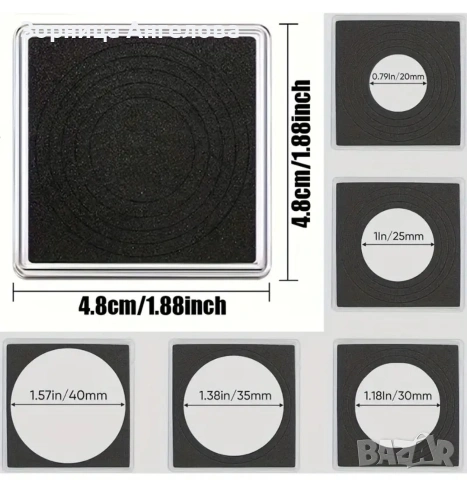 Квадратни капсули за монети с регулируеми вложки, 50 бр. , снимка 2 - Нумизматика и бонистика - 53578294