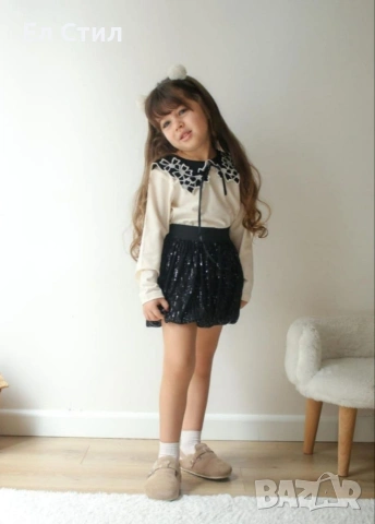 📌#Комплект блузка с яка и черна пола 3-4/4-5 Г/7-8 Цена 25 € Еконт