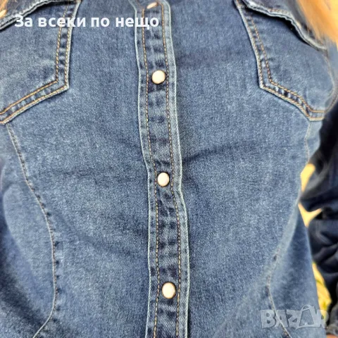 Дамски Син Мек И Еластичен Дънков Комплект, снимка 5 - Комплекти - 48553892