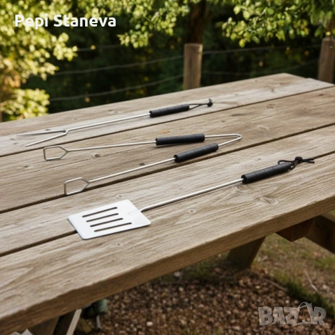 Градинско барбекю на колела, емайлирана стомана, 4 степени + Подарък 3 прибора, снимка 5 - Барбекюта - 53334846