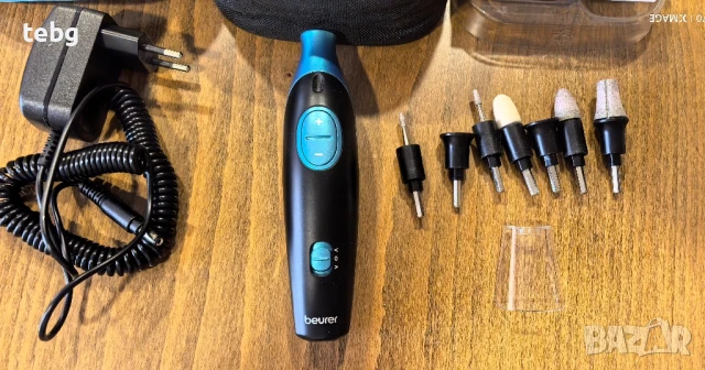 Комплект за маникюр и педикюр Beurer MP 42, 7.5 W, 7 приставки, 2.500/4.600 rpm , снимка 5 - Педикюр и маникюр - 51413800