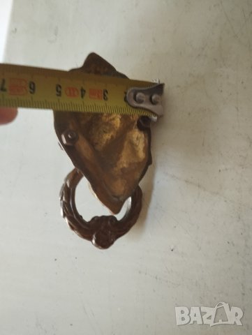 бронзова апликация-лъвска глава, снимка 2 - Други ценни предмети - 41931792