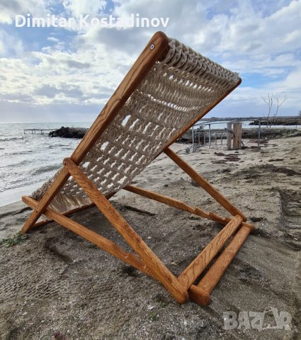 Ръчно плетени столове от макраме тип шезлонг за плаж ,бар , ресторант, снимка 8 - Градински мебели, декорация  - 39448348