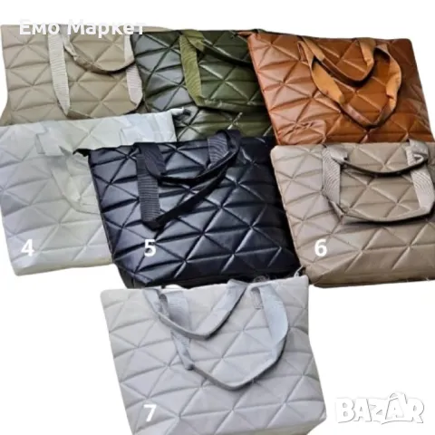 Дамска капитонирана чанта от еко к. - супер удобна подходяща за ежедневието, снимка 2 - Чанти - 49505540