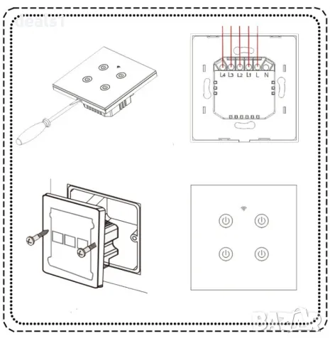 ATHOM Homekit Интелигентен Стенен Превключвател за осветление с два бутона, снимка 5 - Друга електроника - 48053842