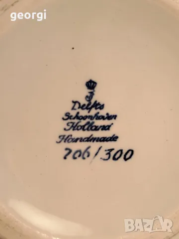 Декоративна порцеланова чиния Delft , снимка 4 - Антикварни и старинни предмети - 50263566