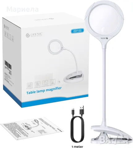 Увеличителна лампа eSynic / Акумулаторна Лампа с Лупа / Лампа за Четене, снимка 2 - Други - 49663020