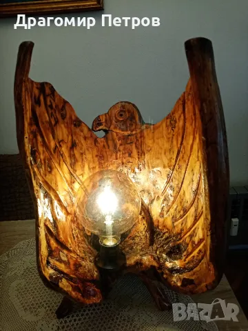 АРТ лампа "ОРЕЛ"., снимка 2 - Настолни лампи - 48994743