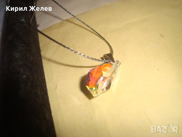 ЮВЕЛИРНО ФАСЕТИРАН КРИСТАЛ СВАРОВСКИ АРТ ВИСУЛКА СРЕБРО 925 УКРАШЕНИЕ БИЖУ 26058, снимка 3 - Колиета, медальони, синджири - 35975684