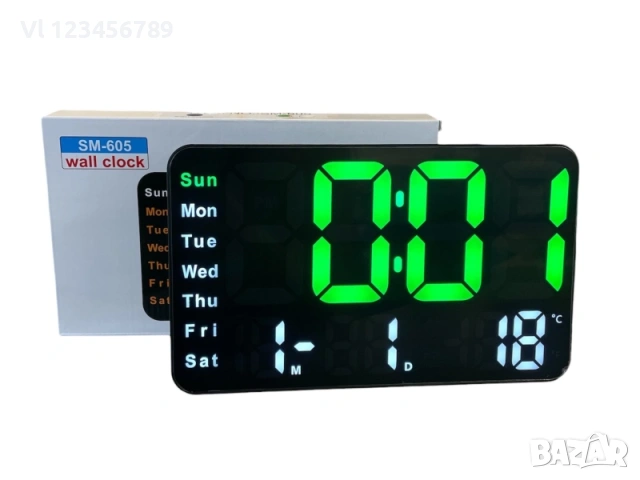 Настолен стенен цифров часовник SM-605