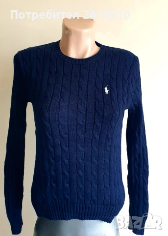 POLO Ralph Lauren Cable Pima Cotton Size S НОВО! ОРИГИНАЛ! Дамски Пуловер!, снимка 1 - Блузи с дълъг ръкав и пуловери - 53284691