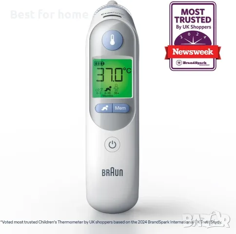 Термометър Braun Thermoscan 7 IRT6520 + бонус 40 филтъра за обектив ThermoScan, снимка 2 - Термометри, влагомери, хигрометри и барометри - 55861253